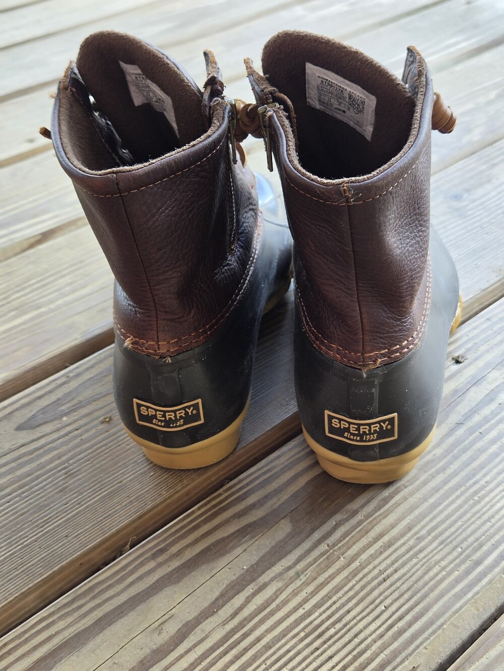 Sperry Womens Brown & Dark Brown Duck Boots Size 8 - Picture 3 of 8